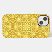 Mandala Blume Pattern - Senf Gold und Gelb iPhone Hülle (Rückseite (Horizontal))