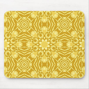 Mandala Blume Pattern - Senf Gold und Gelb Mousepad