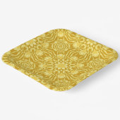 Mandala Blume Pattern - Senf Gold und Gelb Pappteller (Gewinkelt)