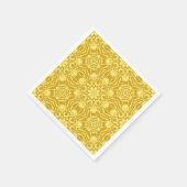 Mandala Blume Pattern - Senf Gold und Gelb Serviette (Ecke)