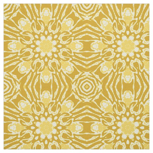 Mandala Blume Pattern - Senf Gold und Gelb Stoff (Muster)