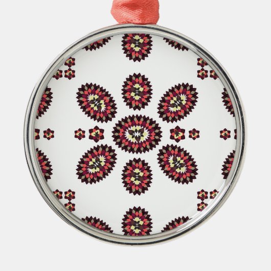 Mandala Blume Pattern Silbernes Ornament (Vorne)