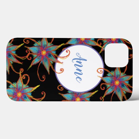 Mandala Blume Personalisiert Case-Mate iPhone Hülle (Rückseite (Horizontal))
