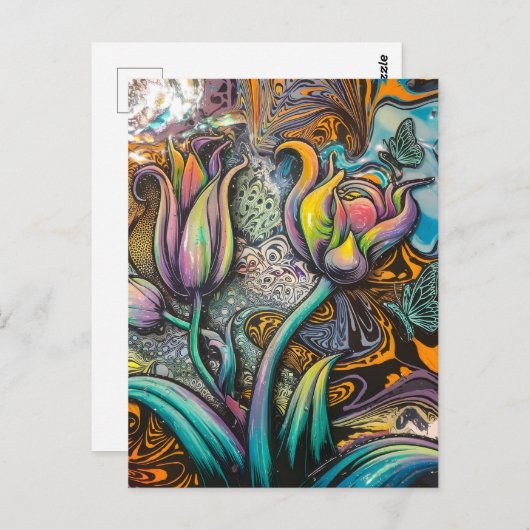 Mandala Blume Postkarte (Vorne/Hinten)