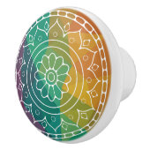 Mandala Blume Regenbogen boho bunt Keramikknauf (Rechts)