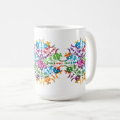 Mandala Blume rosa gelb Kaffeetasse (VorderseiteRechts)