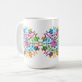 Mandala Blume rosa gelb Kaffeetasse (Vorderseite Links)