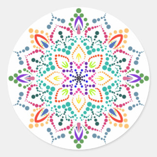 Mandala Blume Runder Aufkleber