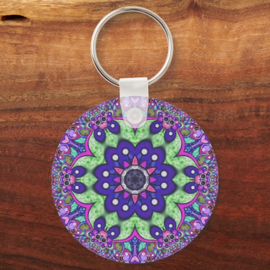 Mandala Blume Schlüsselanhänger (Vorderseite)