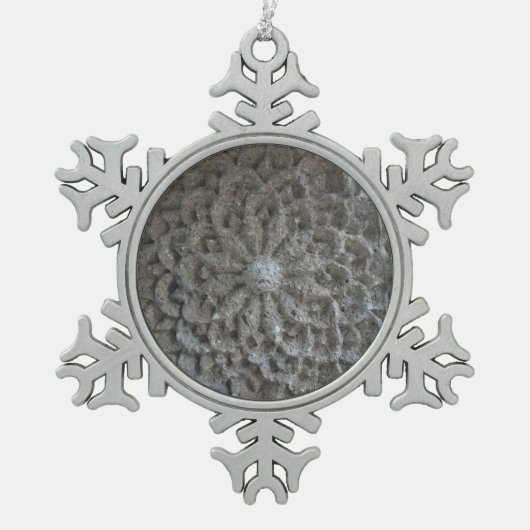 Mandala Blume Stone Pewter Snowflake Dekoration Schneeflocken Zinn-Ornament (Vorderseite)