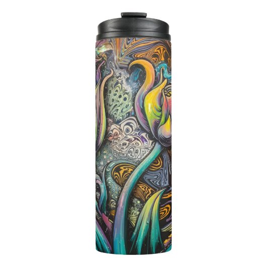 Mandala Blume Thermosbecher (Vorderseite)