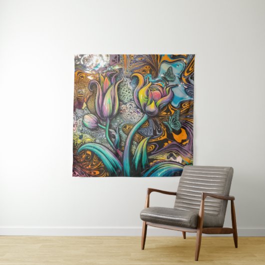 Mandala Blume Wandteppich (Beispiel)