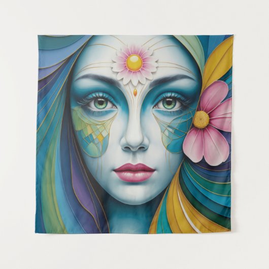 Mandala Blume Women Wandteppich (Vorderseite)