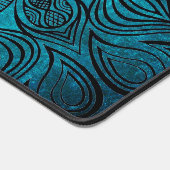 Mandala Blume Zen Cool Bright Vibrant Aquamarin Bl Schreibtischunterlage (Ecke)