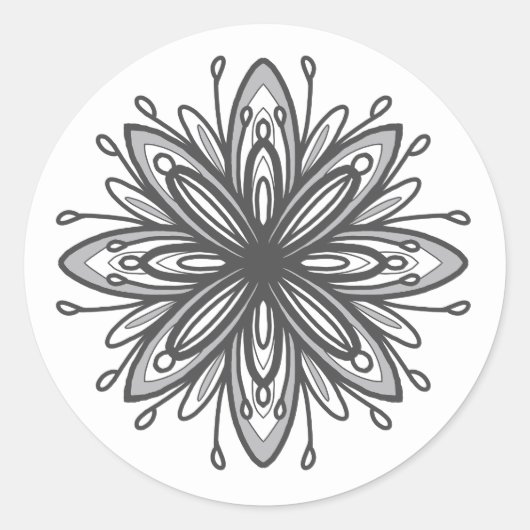 Mandala-Blume zur Liebe Runder Aufkleber (Vorderseite)