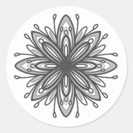 Mandala-Blume zur Liebe Runder Aufkleber