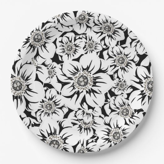 Mandala-Blumen 6 Pappteller (Vorderseite)