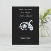 Mandala-Blumen-Angel-Logo – Dekorative Köder-Kunst Save The Date (Stehend Vorderseite)