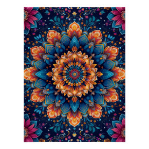 Mandala-Blumen-Digital-Art-Stil-23907 Poster