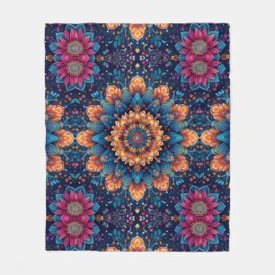 Mandala-Blumen-Digitalkunst-Stil-23907 Fleecedecke