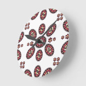 Mandala-Blumen-Muster Runde Wanduhr (Winkel)