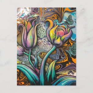 Mandala-Blumen Postkarte