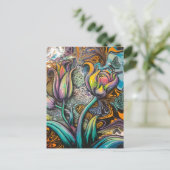 Mandala-Blumen Postkarte (Stehend Vorderseite)