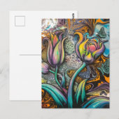 Mandala-Blumen Postkarte (Vorne/Hinten)