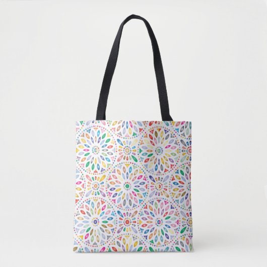Mandala-Blumen-Tragetasche Tasche (Vorderseite)