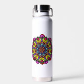 Mandala-Blumen-Wasserflasche Trinkflasche (Rückseite)