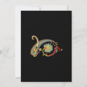 Mandala-Blumenkunst – Boho-Paisley-Poster-Design Save The Date (Rückseite)