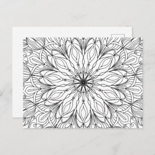 Mandala Blumenmuster Blume Postkarte (Vorne/Hinten)