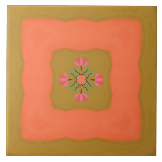 Mandala-Blumenmuster-Design Fliese (Vorderseite)