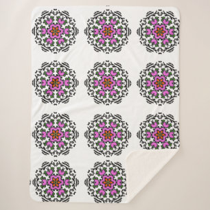 Mandala-Blumenmuster Sherpadecke