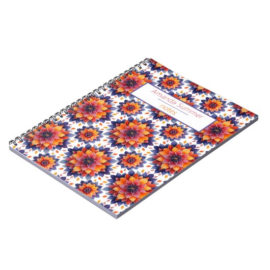 Mandala- Blüten- Muster- boho Notizblock (Linke Seite)