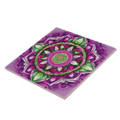 Mandala Bohemisch Lila, rosa, grün Fliese (Seite)