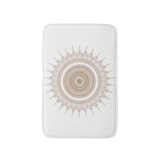 Mandala Bohemisch White Boho Badematte (Vorderseite Vertikal)