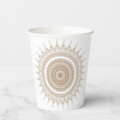 Mandala Bohemisch White Boho Pappbecher (Rückseite)
