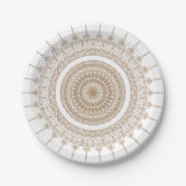 Mandala Bohemisch White Pappteller (Vorderseite)