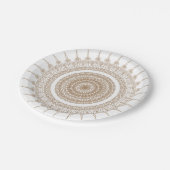 Mandala Bohemisch White Pappteller (Schrägansicht)