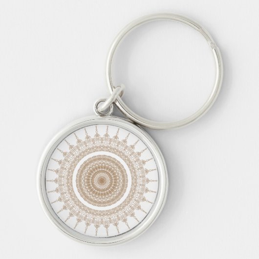 Mandala Bohemisch White Schlüsselanhänger (Vorne)