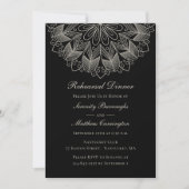 Mandala Boho Black Indian Wedding Probe Dinner Einladung (Vorderseite)