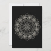 Mandala Boho Black Indian Wedding Probe Dinner Einladung (Rückseite)