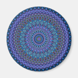 Mandala Boho Blue Aquamarin Lila Peacock Gold Magi Magnet