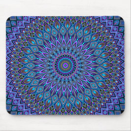 Mandala Boho Blue Aquamarin Lila Peacock Gold Magi Mousepad