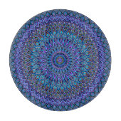 Mandala Boho Blue Aquamarin Lila Peacock Gold Magi Schneidebrett (Vorderseite)