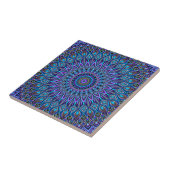 Mandala Boho Blue Aquamarin Lila Peacock Oriental Fliese (Seite)