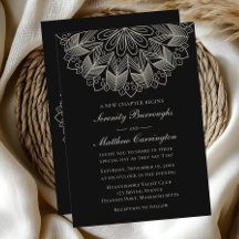 Mandala Boho Indian Elegant Black Wedding