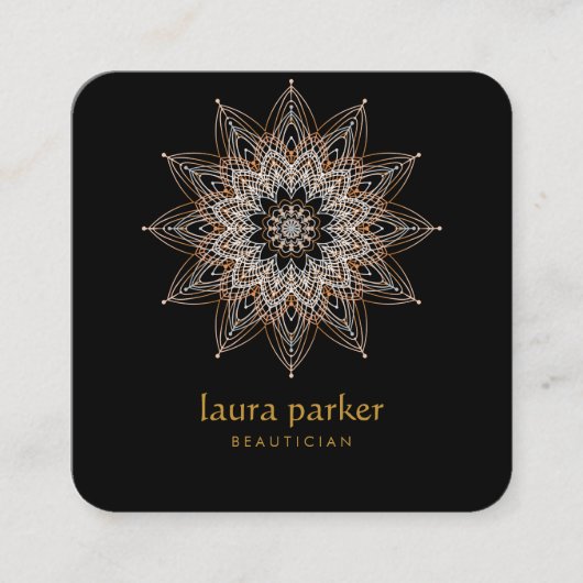 Mandala Boho Kunsttherapie Yoga Holistisch Quadratische Visitenkarte (Vorderseite)