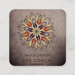Mandala Boho Tribal Yoga Massage Therapie Quadratische Visitenkarte